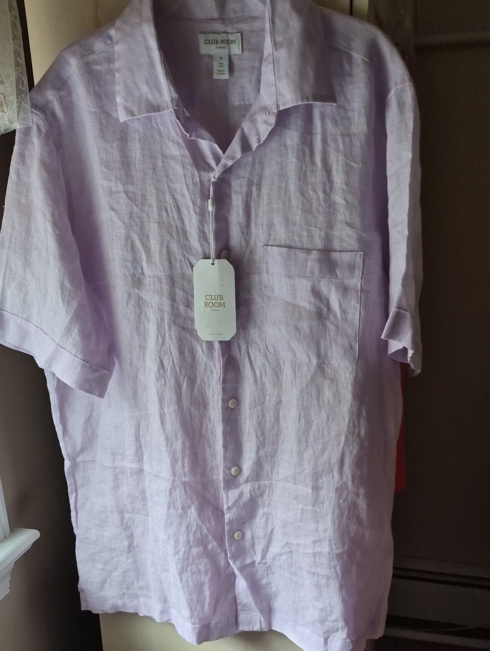 Club Room Women's Linen Button-front Blouse